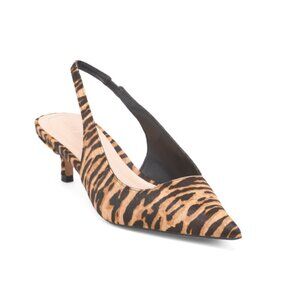 STEVE MADDEN Brown/tan Leather Kittie Slingback Heels